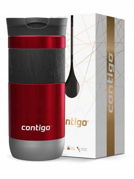 Contigo Byron 2.0 Thermosbeker 470ml - Rood, Inclusief Cadeaubox