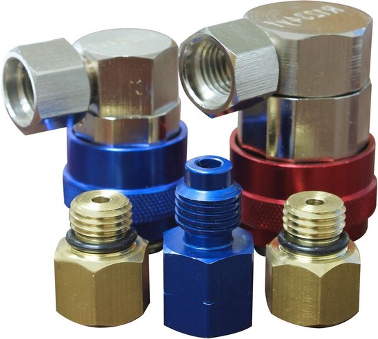 Conversie Kit - Koelmiddel Adapters - Airco Onderhoud - R134a naar R1234yf - 0.5 Inch - Zilver Blauw Rood van Merkloos