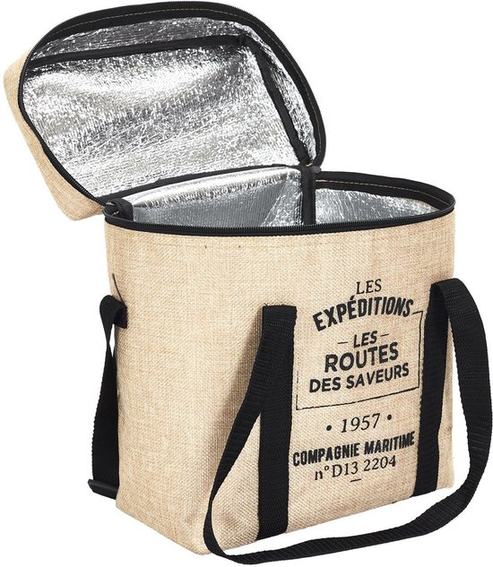 Cook Concept Koeltas Jute - voor lunchpakket of drankjes - 10 liter - 25 x 14 x 30 cm - Draagband van Cook Concept