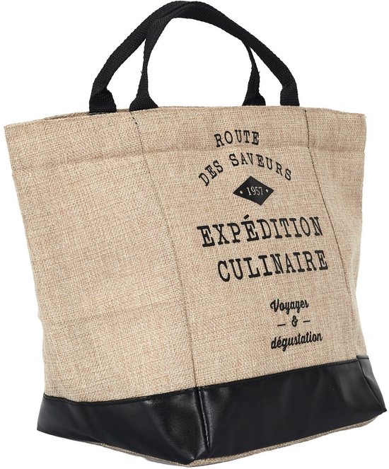 Cook Concept Koeltas Jute - voor lunchpakket of drankjes - 10 liter - 35 x 18 x 26 cm - Draagband van Cook Concept