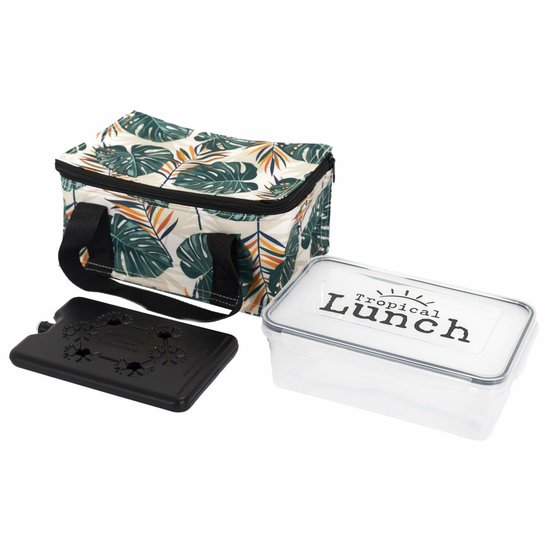 Cook Concept Koeltas Tropical - voor lunch - 3L - 22 x 15 x 11 cm - met koelelement en box - groen - lunchtas van Cook Concept