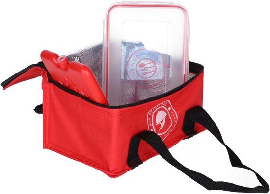 Cook Concept Koeltasje - rood - voor lunch - 3L - 22 x 15 x 11 cm - met koelelement en box van Merkloos
