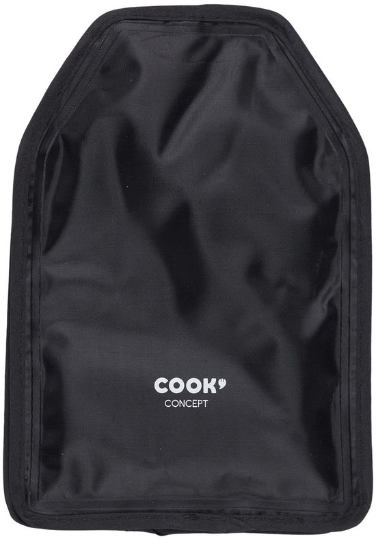 Cook Concept Wijnfles koeler/koelelement hoes - zwart - 23 cm - Flessenkoeler - Wijnkoeler van Cook Concept