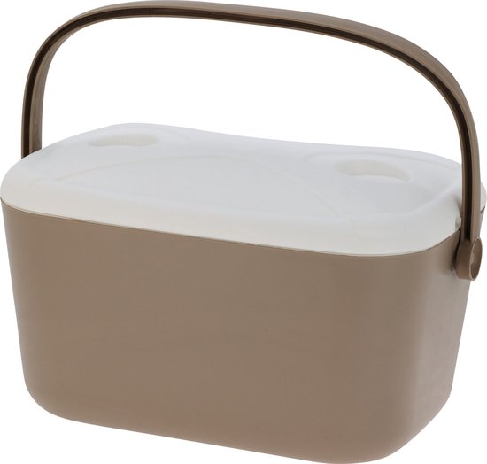 Cookinglife Koelbox - Draagbaar Voor Picknick & Camping - Cooler - Kunststof Beige - Isolerend Met Draaghandvat - 20 Liter van Merkloos