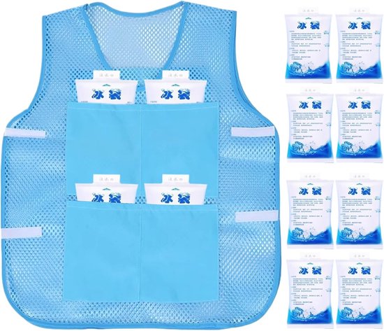 Cool Vest - Koelvest Heren - Hitte Bestrijden - Draagbare Airconditioner - 56x67cm - Blauw
