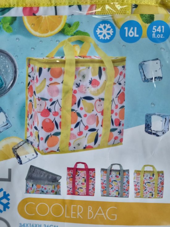 Coolerbag Koeltas fruitdessin, inhoud 16 l, 34x 36 x 16 cm van Bo-Camp