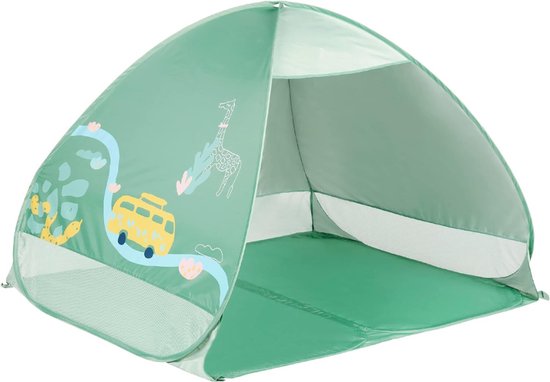 Core® Strandtent uv Bescherming - Strandtent Baby Pop Up – Strandtentje Extra Licht - Groen - 125cm x 100cm x 85cm van Merkloos
