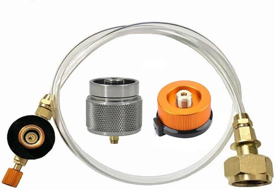 Cosensi - LPG Adapter voor Gasfles en Cartridge voor Camping - Propaanadapter - Reserveslang voor Gasfornuis Buiten. van Merkloos