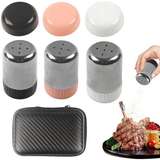 Cosensi - Mini Zout- en Peperstrooier - Reisklaar - 3 Stuks - Perfect voor Camping - Compact en Handig