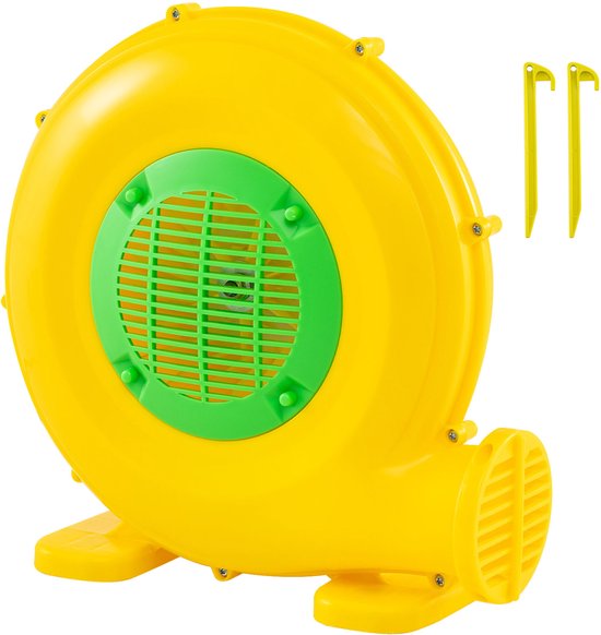 COSTWAY 450 W blazer voor springkasteel, luchtblazer met handvat en grondanker, blaaspomp, ventilator voor opblaasbaar speelgoed van Merkloos