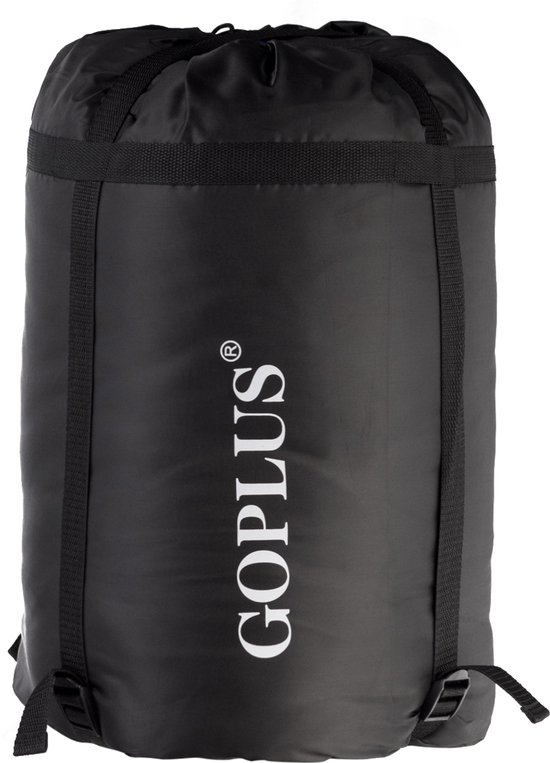 COSTWAY Dubbele slaapzak 2 persoons, 220 x 150cm, waterdichte lichtgewicht slaapzak met 2 kussens en draagtas voor kamperen, wandelen en reizen van Costway