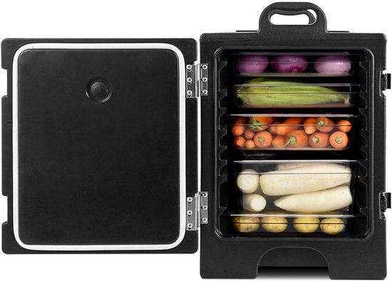 COSTWAY Geïsoleerde voedseldroger, 5 pannen in volledige grootte, 77 liter eindvulling, geïsoleerde voedseldroger, voedselveilig LLDPE-materiaal, draagbare voedselverwarmer met sluiting, ideaal voor kantine en restaurant gebruik