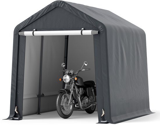 COSTWAY Gereedschapsschuur 195 x 240 x 214 cm, fietsgarage, gereedschapsschuur, tentgarage, garagetent, tuinschuur, opslagtent, multifunctionele overkapping van Costway