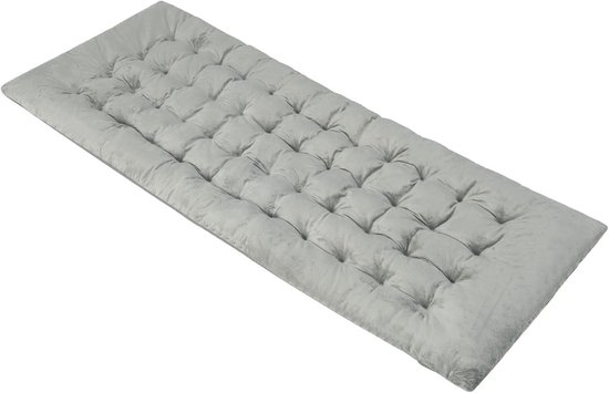 COSTWAY Katoenen veldbedkussen, 7 cm dikke mat met 4 bevestigingsbanden, multifunctioneel voor campingbed, ligstoel, tuinligstoel, 190 x 70 cm van Merkloos
