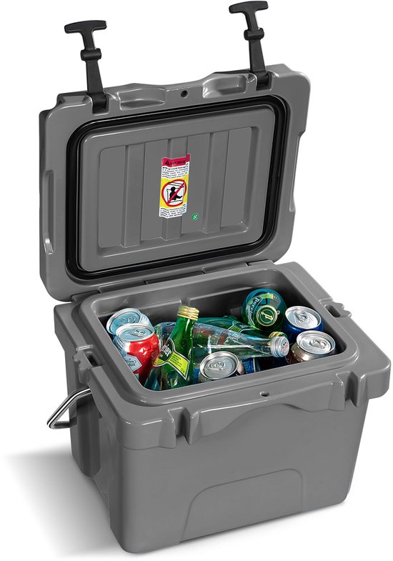 COSTWAY Koelbox, 15 liter, draagbaar, met handvat, afvoerstop en bekerhouder, thermobox, warmtecontainer voor eten en dranken, 45 x 34 x 33 cm van Merkloos