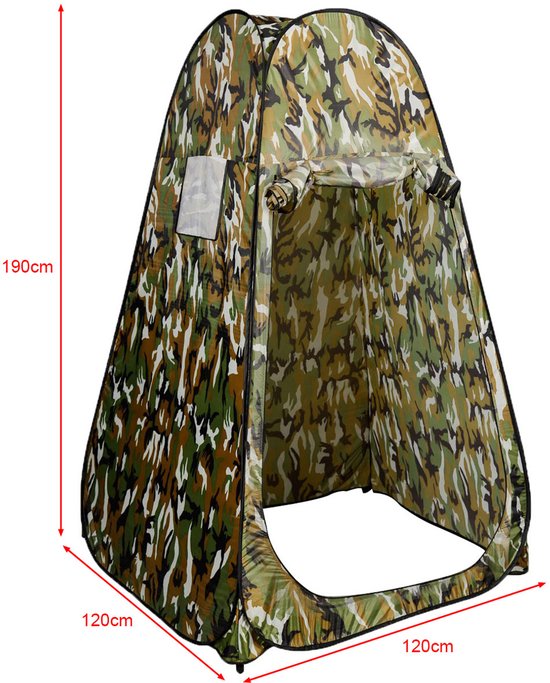 COSTWAY Pop-Up douchetent draagbare kampeertent voor aankleden, toilet, kleedkamer, buiten onderdak privé van Costway