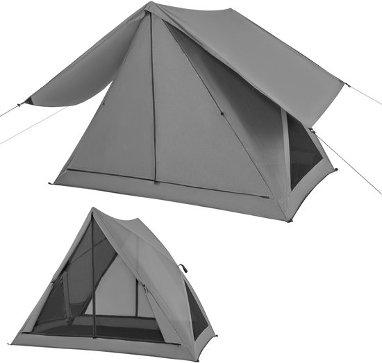 COSTWAY Pop-up tent voor 2-3 personen, 360 graden, eenzijdig doorzichtige familietent, campingtent met regenbescherming en grondzeil, waterdicht, voor trekking, kamperen van Costway