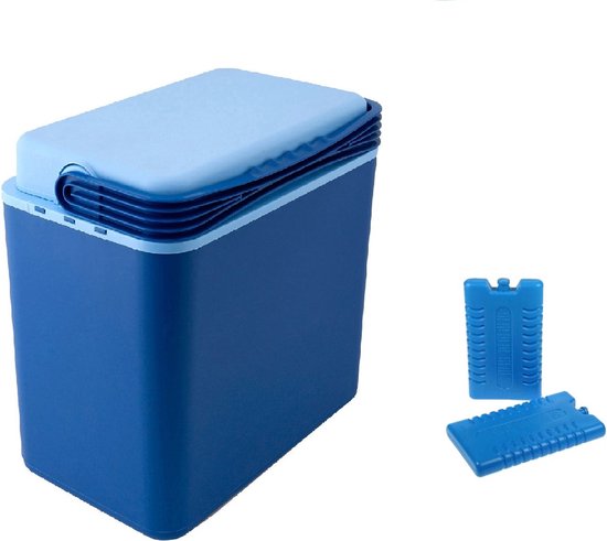 Cosy & Trendy Koelbox donkerblauw - 24 liter - 39 x 25 x 40 cm - incl. 2 koelelementen van Merkloos