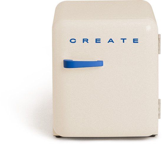 CREATE - Koelkast in retrostijl - Gebroken wit - Handvat Kobaltblauw - FRIDGE RETRO 48L van create