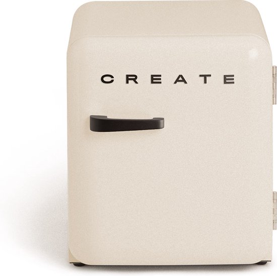 CREATE - Koelkast in retrostijl - Gebroken wit - Handvat Zwart - FRIDGE RETRO 48L