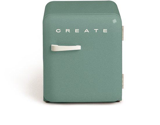CREATE - Koelkast in retrostijl - Sage - Handvat Gebroken wit - FRIDGE RETRO 48L