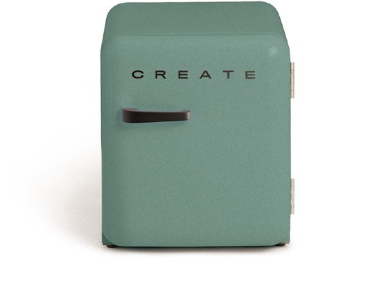 CREATE - Koelkast in retrostijl - Sage - Handvat Zwart - FRIDGE RETRO 48L