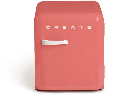 CREATE - Koelkast in retrostijl - Terracotta - Handvat Gebroken wit - FRIDGE RETRO 48L
