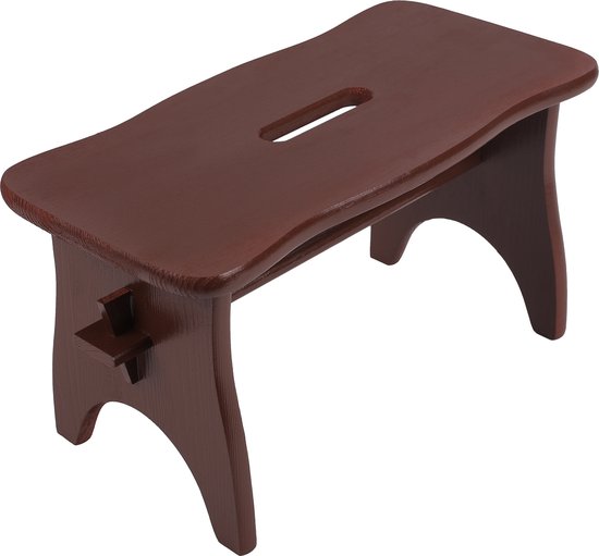 Creative Deco Voetenbank Opstapkruk Houten Krukje Opstapje Kinderkruk - Bruin Voetkrukje Stapje - 38 x 19 x 21 cm - Dennenhout - Kinderen van Creative