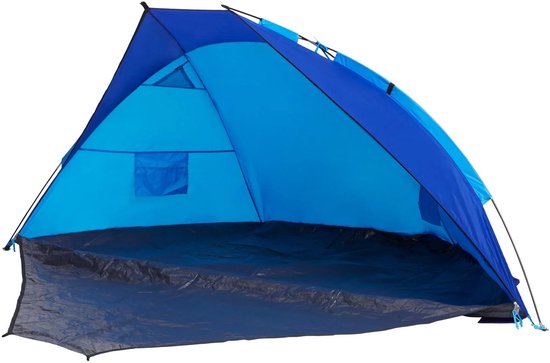 Crivit Strandtent - B 270 x H 117 x D 110+115 cm - Snelle en eenvoudige op-/afbouw door glasvezelstokken met koppelingssysteem