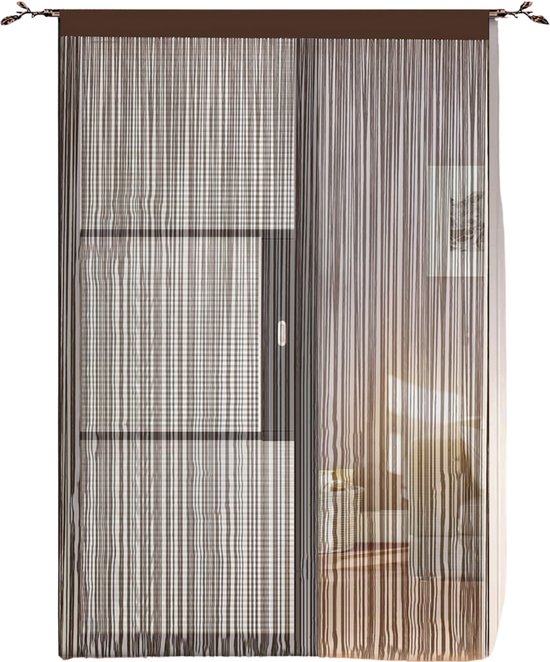 CRLYN® Deurgordijn Kralen - Macrame - Bruin - 90x200cm
