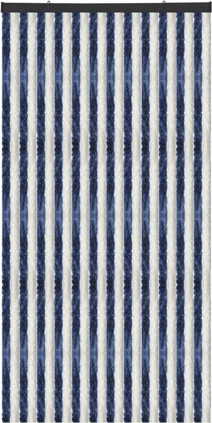 CRLYN® Vliegengordijn Kattenstaart - Hordeur - Vliegengordijn - Donkerblauw met Wit