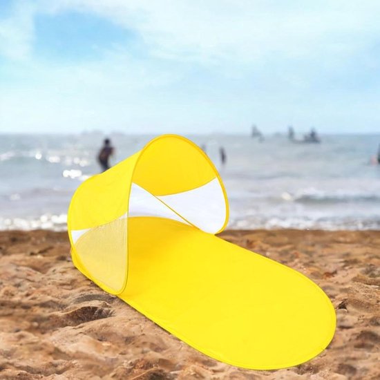 Crrynuo 1 Stuk - Kamperen - Automatische Pop-up - Strandtent Opvouwbaar - Volledig Automatische Kampeer Strand Outdoor Draagbare Zonneschermtent - Geel van Merkloos