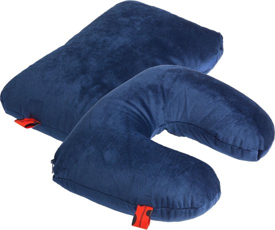 Cuddlebug Reiskussen 2-in-1 Hoofd - nekkussen - 30 cm Blauw - R pet van Cuddlebug