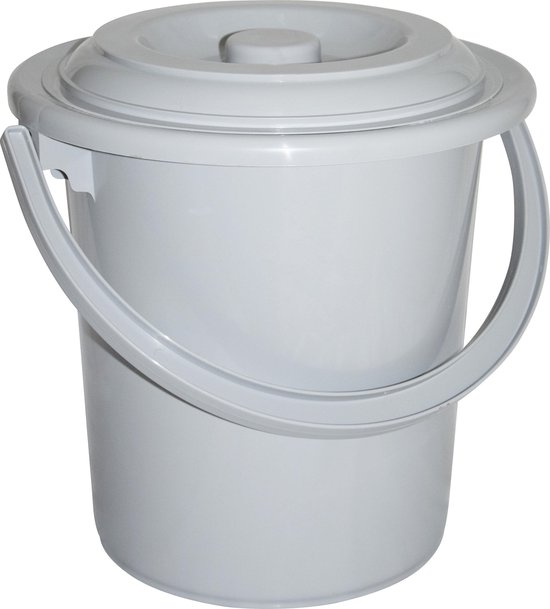 Curver Toiletemmer met deksel - 10L - 31 cm - Lichtgrijs van Curver