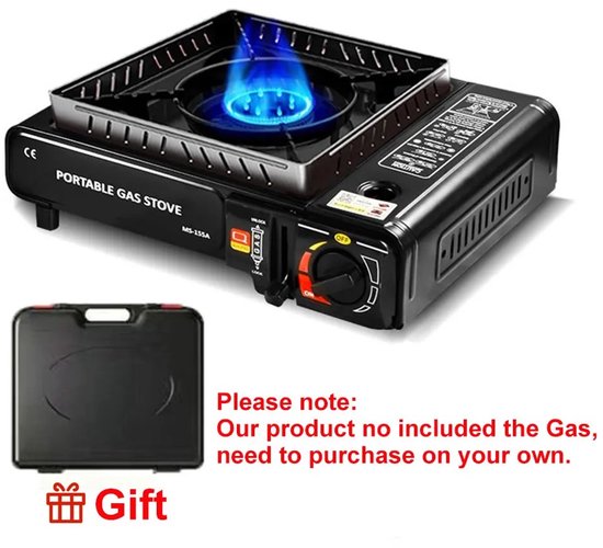 D&A Camping gas kooktoestel - Camping gasbrander 1 pits - Camping keuken - Camping gas kooktoestel 1 pits - Winddichte ring van Merkloos