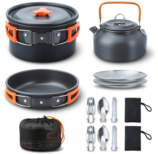 D&A Pannenset - Pannen - Kookpotten - Camping pannenset - Camping servies - Camping pan - Camping kookset - Camping fluitketel