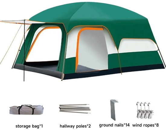 D&A Tent - Kampeertent - Kampeertent 6 personen - Familietent - Familietent 6 personen - UV bescherming - Waterdicht - Opvouwbaar