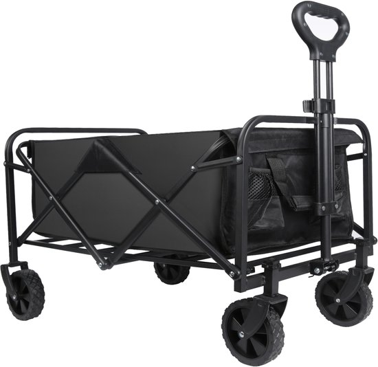DailyDamaar bolderkar - Bolderkar opvouwbaar - Trekkar - Bagagekar - Verstelbare handgreep - 100 L - Buitengebruik - 70×43×72cm - Zwart