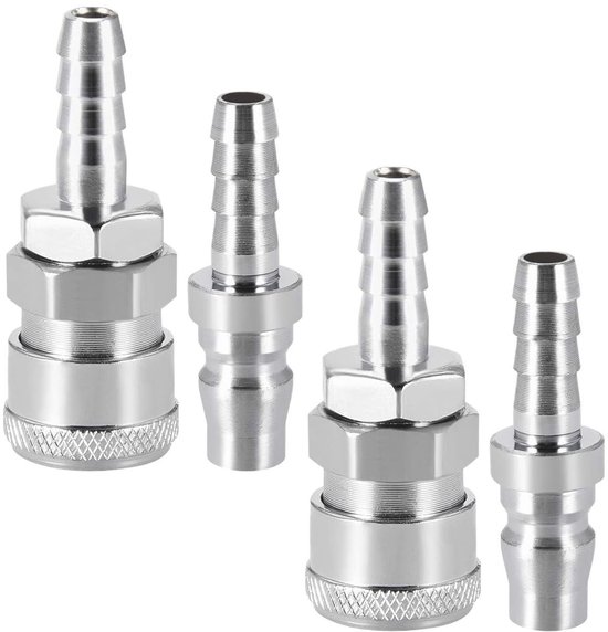 Dailygoods - 4 Stuks Koperen Gasslang met Snelsluiting voor Caravan en BBQ
