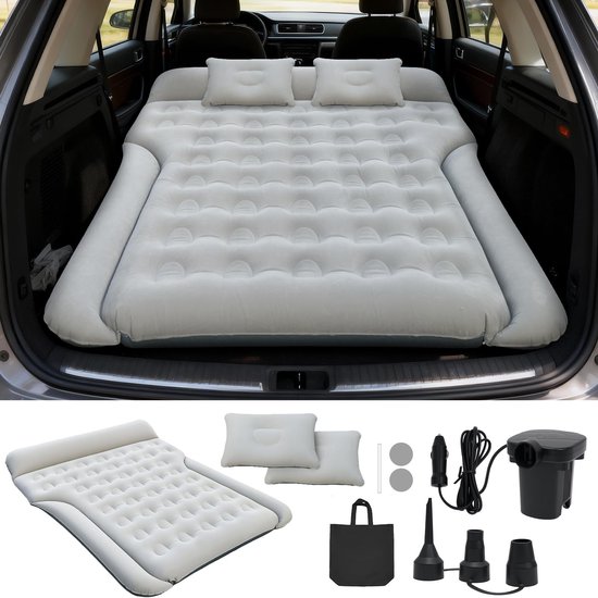 Dailygoods- Automatras met ingebouwde pomp - Luchtmatras voor auto - Opblaasbaar - Lichtgewicht 3,2kg - Geschikt voor SUV's - Comfortabel 180x144x25cm