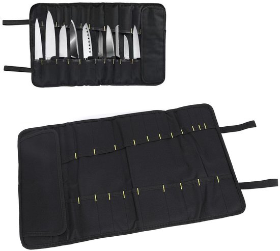 Dailygoods- Bestekmessenhouder 20 Slots - Multifunctionele Draagbare Rolopbergtas - Voor Thuis/Koken/School/Reizen - Ideaal voor Kamperen - Houdt Messen en Vorken Georganiseerd - Messenrol