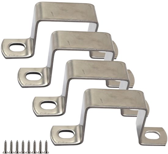 Dailygoods- Buisklemmen 4 stuks M70 x 70 mm - Roestvrij Stalen Klemmen - U-Buisklemmen - Zadelklemmen - Slijtvast en Corrosiebestendig - Voor Binnen en Buiten Gebruik