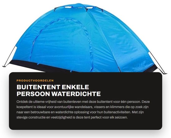 Dailygoods- Buitentent Waterdicht - Koepeltent - Enkele Persoon - Vier Seizoenen - Wandelen - Ultralicht met Vestibule - Kampeertent