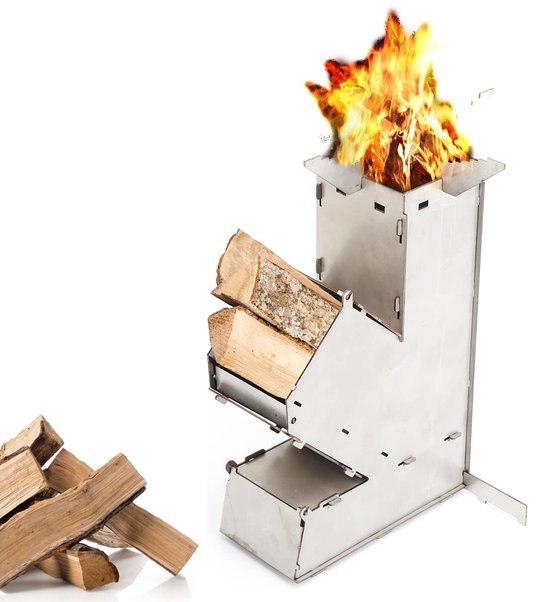 Dailygoods - Camping Rocket Stove - Draagbare Houtgestookte Kachel voor Buiten