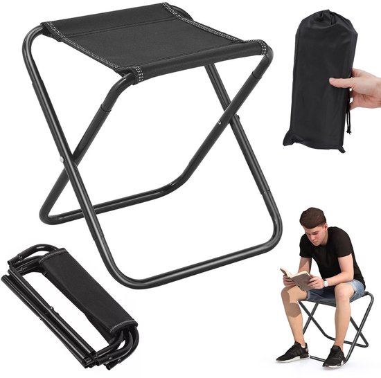 Dailygoods- Campingkruk Draagbaar - Opvouwbaar Ontwerp - Perfect voor Kamperen - Vissen - Picknick - Vermindert Rugbelasting - Opvouwbare Kruk