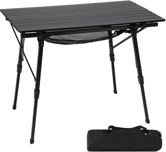Dailygoods - Cosensi - Dailygoods - Dailygoody - Opvouwbare Kampeertafel - Draagbare Picknicktafel - In hoogte verstelbare poten - 90 x 53 cm - Lichtgewicht Aluminium - Geschikt voor Cam