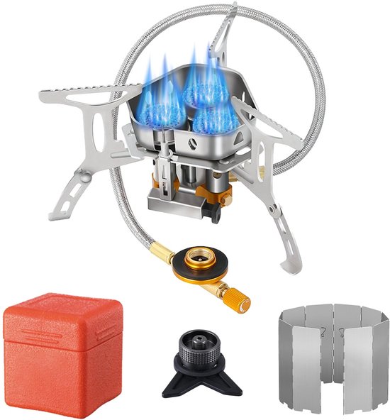 Dailygoods - Dailygoody - Campingkooktoestel - 6800 Watt - Winddicht Ontwerp - Compact formaat - Gasfornuis - Ideaal voor kamperen - Lichtgewicht en draagbaar