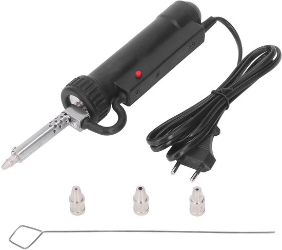 Dailygoods - Dailygoody - Desoldering Pump - RVS Vacuüm Soldering Tool - 350W - Met 3 Nozzles - EU Plug - Effectief Ontsolderen - Handzaam en Gebruiksvriendelijk -