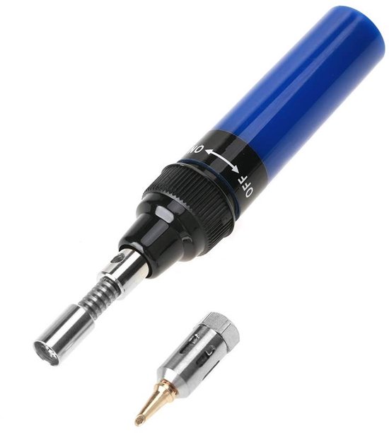 Dailygoods - Dailygoody - Gas solderen ijzer - Draadloze butaan fakkel - Hoogwaardige soldeerpen - Blauw - Ideaal voor hobbyisten en professionals - Handig en veel