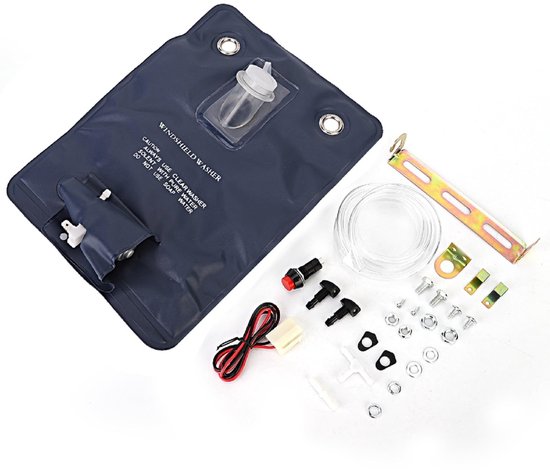 Dailygoods - Dailygoody - Universele Ruitensproeier Pomp met Fles Bagage Set voor Oude Auto's - 12V